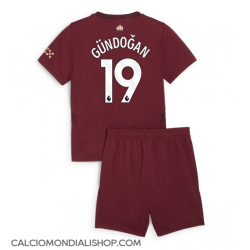 Maglie da calcio Manchester City Ilkay Gundogan #19 Terza Maglia Bambino 2024-25 Manica Corta (+ Pantaloni corti)